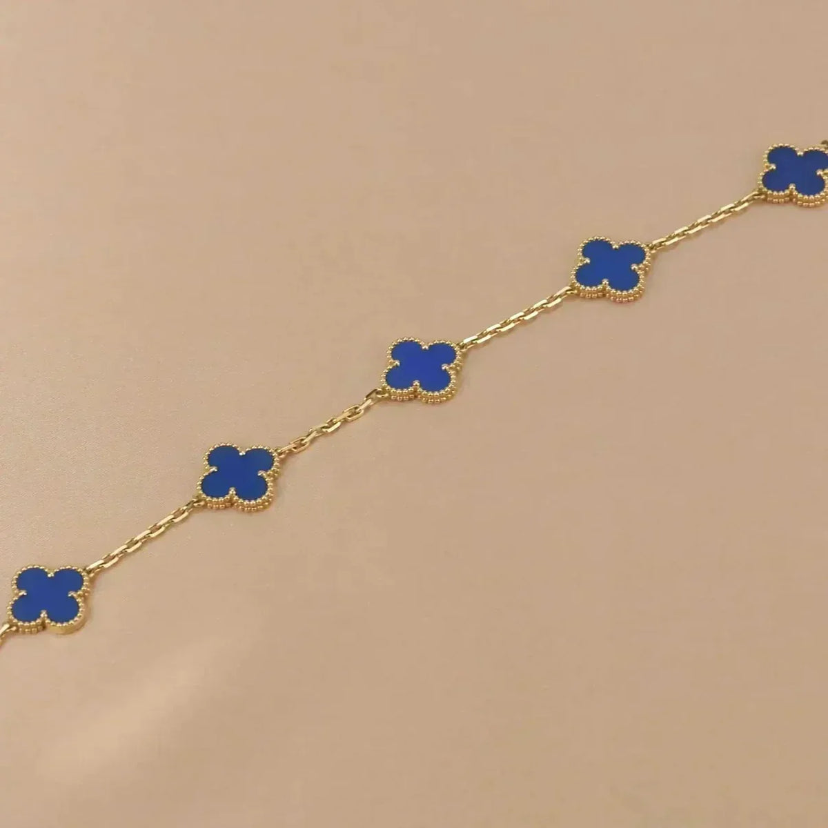 [sparkle Jewelry ] CLOVER 5 MOTIF BLUE AGATE BRACELET COLLECTION