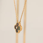 [sparkle Jewelry ]CLOVER 15MM DIAMOND AND MOTHER-OF-GREY NECKLACE