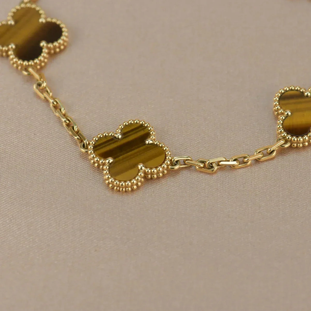 [sparkle Jewelry ] CLOVER 5 MOTIFS TIGER EYE BRACELET COLLECTION