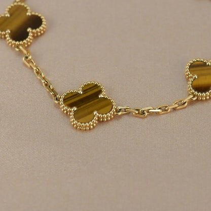 [sparkle Jewelry ] CLOVER 5 MOTIFS TIGER EYE BRACELET COLLECTION