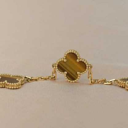 [sparkle Jewelry ] CLOVER 5 MOTIFS TIGER EYE BRACELET COLLECTION