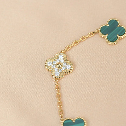 [sparkle Jewelry ] CLOVER 5 MOTIF MALACHITE BRACELET COLLECTION