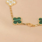 [sparkle Jewelry ] CLOVER 5 MOTIF MALACHITE BRACELET COLLECTION