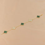 [sparkle Jewelry ] CLOVER 5 MOTIF MALACHITE BRACELET COLLECTION
