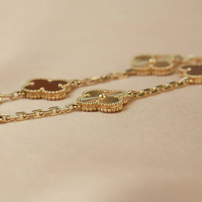 [sparkle Jewelry ] CLOVER 5 MOTIF RED CORNELIAN BRACELET COLLECTION