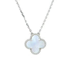 [sparkle Jewelry ]CLOVER  15MM WHITE MOTHER-OF-PEARL SILVER