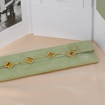 [sparkle Jewelry ] CLOVER 5 MOTIFS TIGER EYE BRACELET COLLECTION