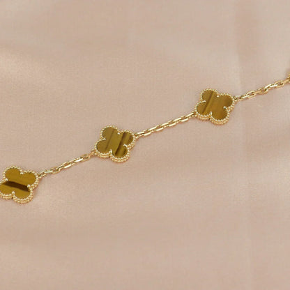 [sparkle Jewelry ] CLOVER 5 MOTIFS TIGER EYE BRACELET COLLECTION