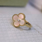 [sparkle Jewelry ]CLOVER PINK MOP RING GOLD DIAMOND