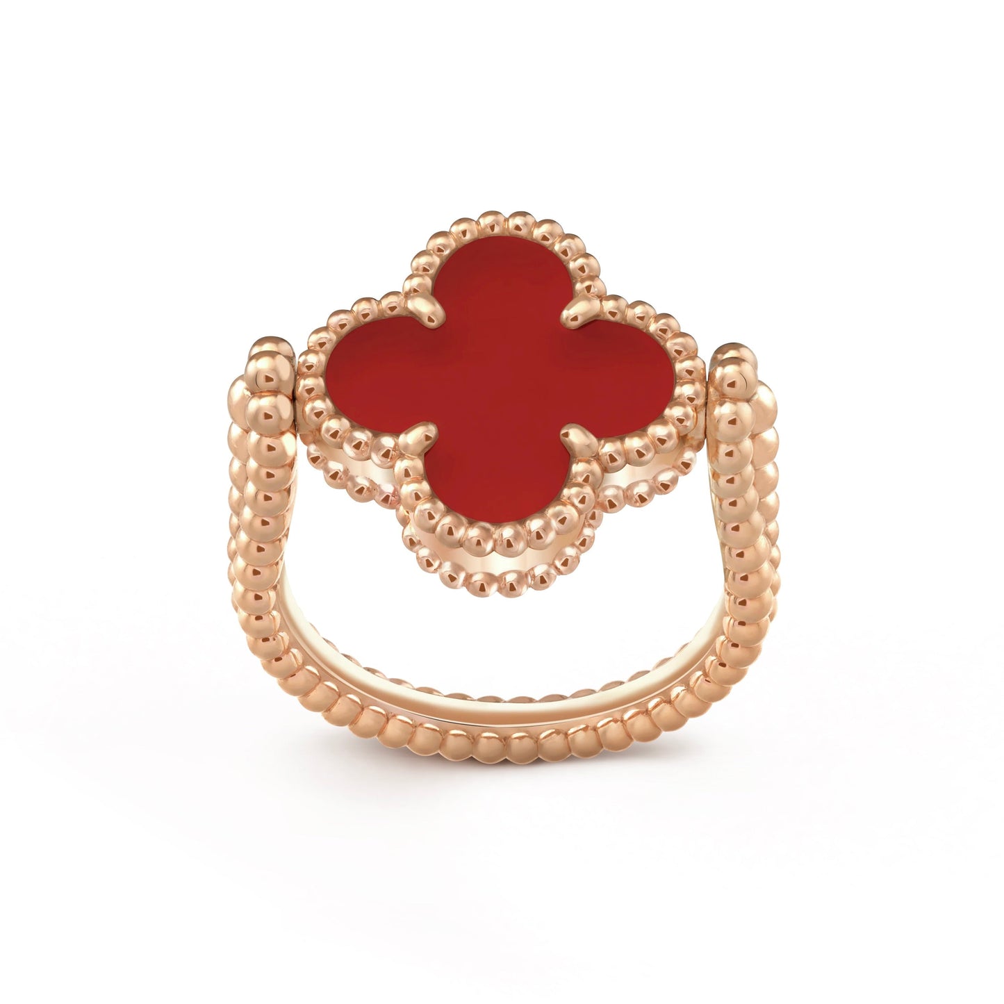 [Sparkle]LUCKY CLOVER ROSE GOLD REVERSIBLE RING