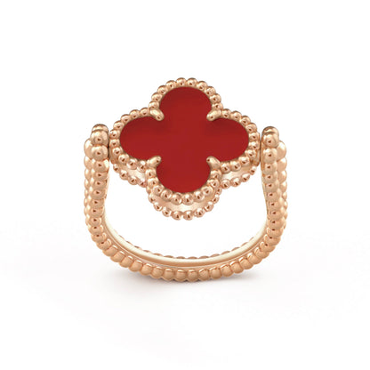 [Sparkle]LUCKY CLOVER ROSE GOLD REVERSIBLE RING