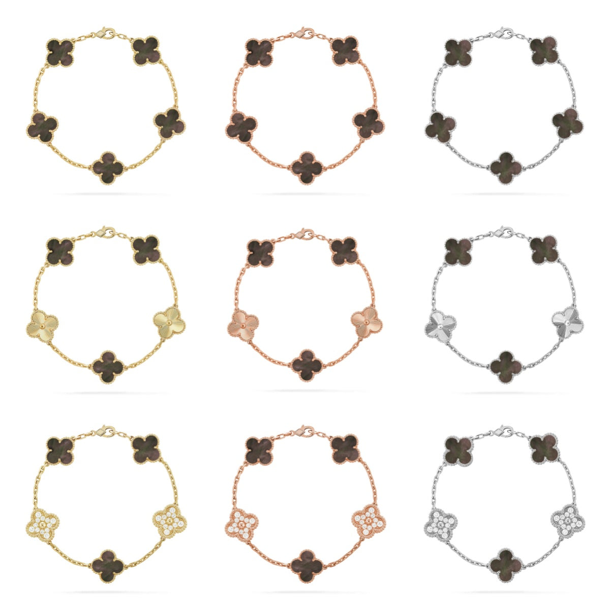 [sparkle Jewelry ] CLOVER 5 MOTIF GRAY MOP BRACELET COLLECTION