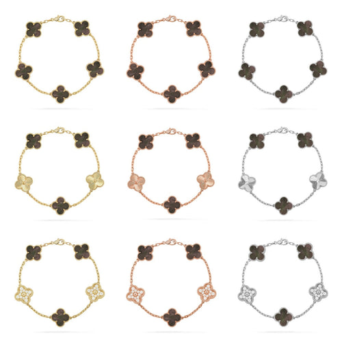 [sparkle Jewelry ] CLOVER 5 MOTIF GRAY MOP BRACELET COLLECTION