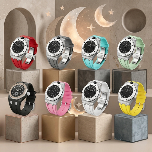 [Sparkle]Royal Oak Pop Exklusiv Stahlgehäuse & Silikonarmband mit Ladehalterung