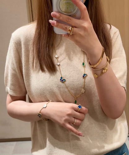 [sparkle Jewelry]LUCKY SPRING BUTTERFLY 15 FLOWER NECKLACE