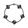 [sparkle Jewelry ]CLOVER 5 MOTIF BLACK BRACELET