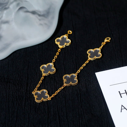 [sparkle Jewelry ]CLOVER 5 MOTIF ROCK CRYSTAL BRACELET