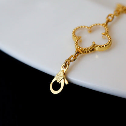 [sparkle Jewelry ]CLOVER 5 MOTIF ROCK CRYSTAL BRACELET