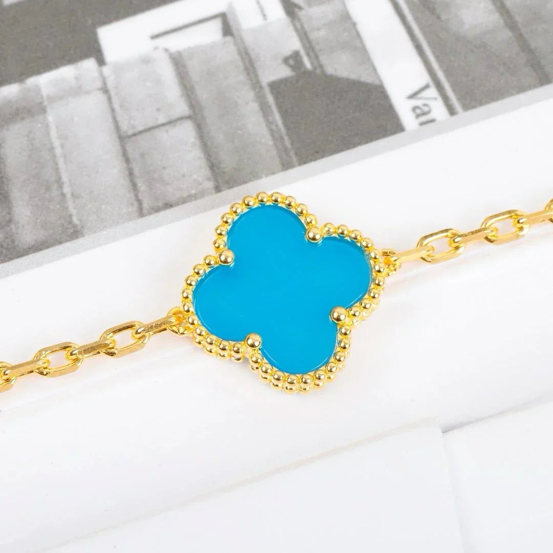 [sparkle Jewelry ] CLOVER 5 MOTIF TURQUOISE BRACELET COLLECTION