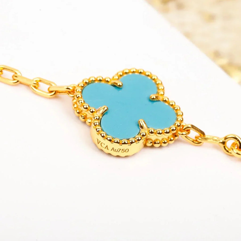 [sparkle Jewelry ] CLOVER 5 MOTIF TURQUOISE BRACELET COLLECTION