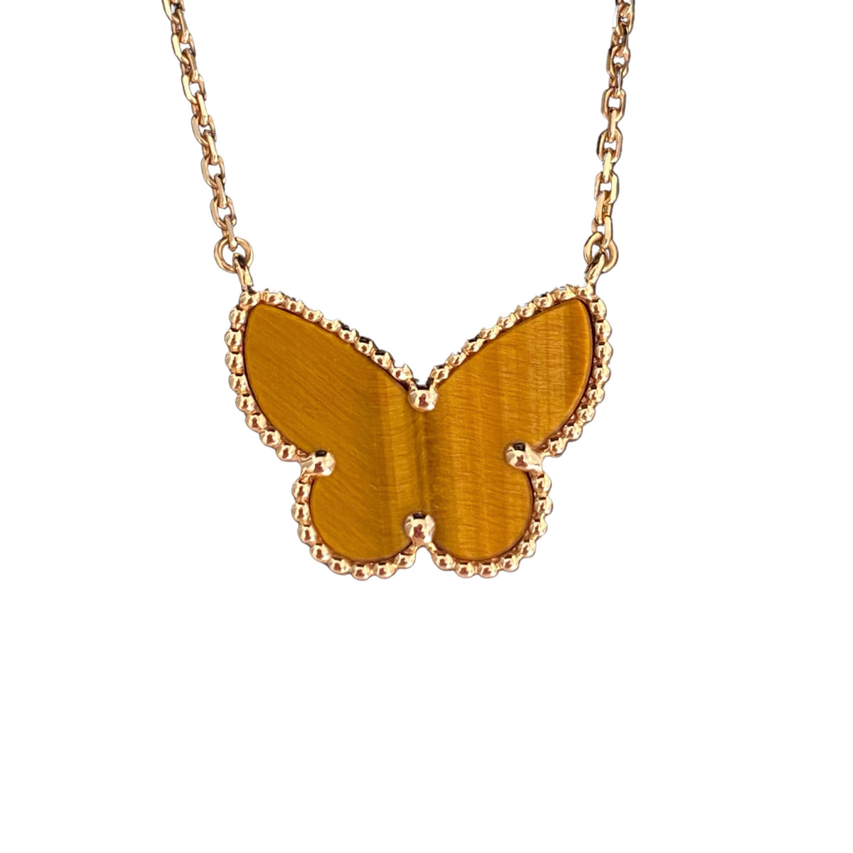 [sparkle Jewelry ] TIGER__ EYE BUTTERFLY NECKLACE