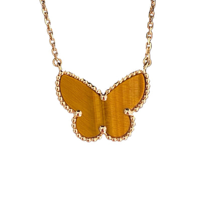 [sparkle Jewelry ] TIGER__ EYE BUTTERFLY NECKLACE