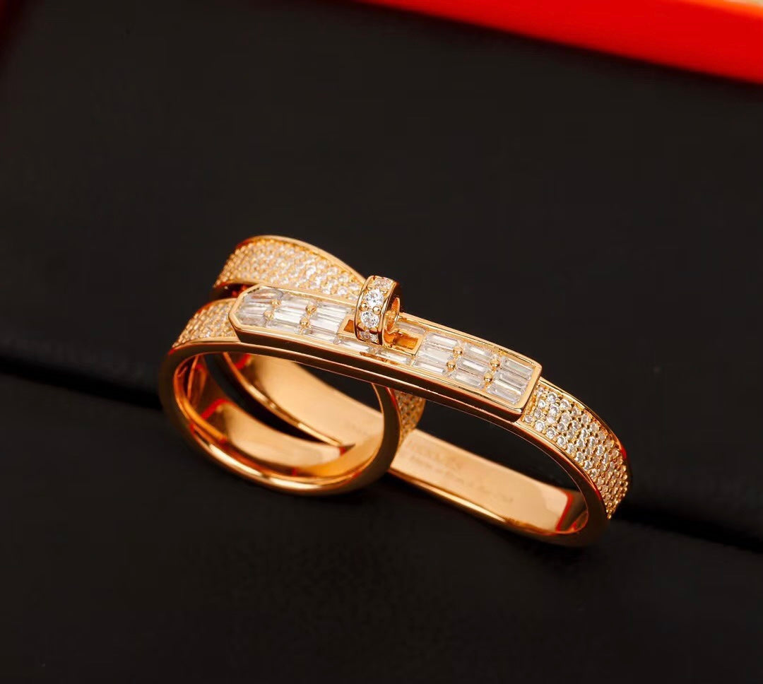 [sparkle Jewellery]Kelly Gavroche Double Finger Ring