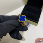 [sparkle Jewelry ]CLOVER RIVERSIBLE BLUE AGATE RING