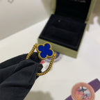 [sparkle Jewelry ]CLOVER RIVERSIBLE BLUE AGATE RING