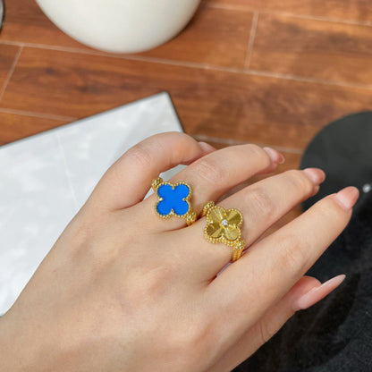 [sparkle Jewelry ]CLOVER RIVERSIBLE BLUE AGATE RING