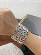 [sparkle Jewellery]H Chaîne d'Ancre Enchaînée Wide Cuff Bracelet