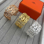 [sparkle Jewellery]H Chaîne d'Ancre Enchaînée Wide Cuff Bracelet