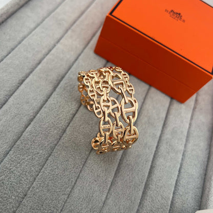 [sparkle Jewellery]H Chaîne d'Ancre Enchaînée Wide Cuff Bracelet