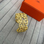 [sparkle Jewellery]H Chaîne d'Ancre Enchaînée Wide Cuff Bracelet