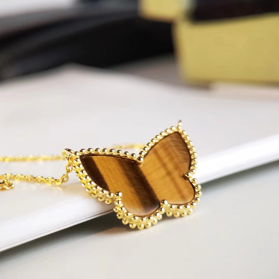 [sparkle Jewelry ] TIGER__ EYE BUTTERFLY NECKLACE