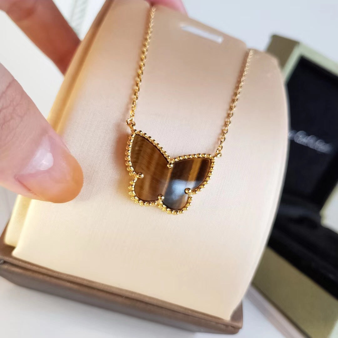 [sparkle Jewelry ] TIGER__ EYE BUTTERFLY NECKLACE