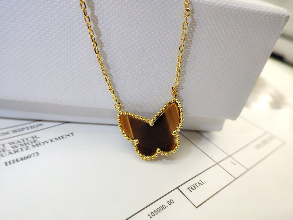[sparkle Jewelry ] TIGER__ EYE BUTTERFLY NECKLACE