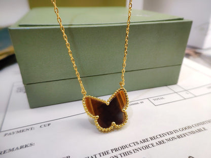 [sparkle Jewelry ] TIGER__ EYE BUTTERFLY NECKLACE