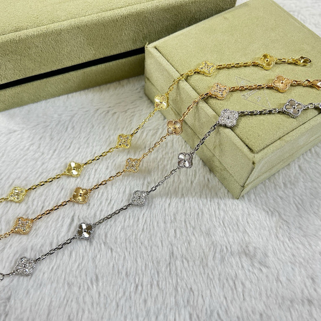 [sparkle Jewelry ]CLOVER 6 MOTIF DIAMOND LASER BRACELET