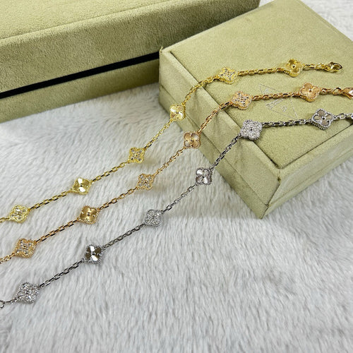 [sparkle Jewelry ]CLOVER 6 MOTIF DIAMOND LASER BRACELET