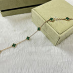 [sparkle Jewelry ]CLOVER 6 MOTIF MALACHITE BRACELET