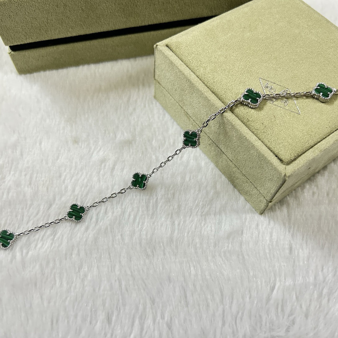[sparkle Jewelry ]CLOVER 6 MOTIF MALACHITE BRACELET