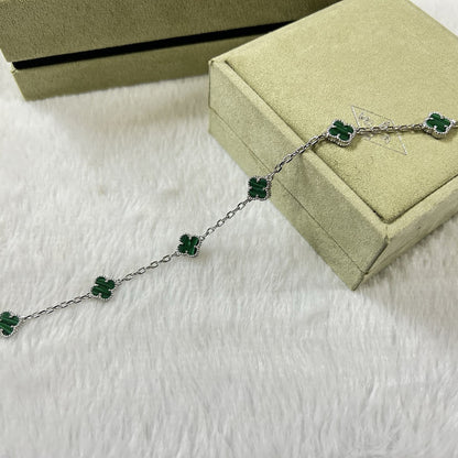 [sparkle Jewelry ]CLOVER 6 MOTIF MALACHITE BRACELET