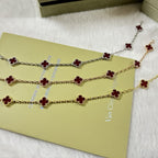 [sparkle Jewelry ]CLOVER 6 MOTIF RED AGATE BRACELET