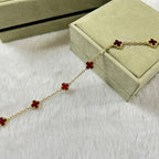 [sparkle Jewelry ]CLOVER 6 MOTIF RED AGATE BRACELET