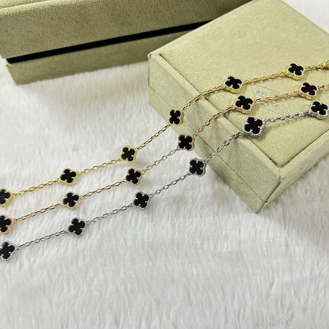 [sparkle Jewelry ]CLOVER 6 MOTIF  ONYXS BRACELET