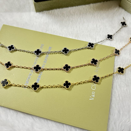 [sparkle Jewelry ]CLOVER 6 MOTIF  ONYXS BRACELET