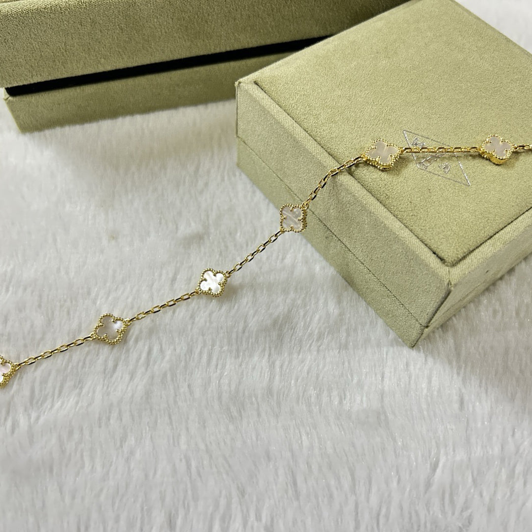[sparkle Jewelry ]CLOVER 6 MOTIF WHITE MOP BRACELET