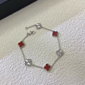 [sparkle Jewelry ]CLOVER 6 MOTIF RED AGATE LASER BRACELET