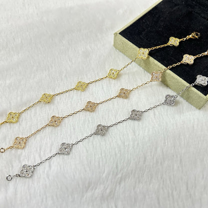 [sparkle Jewelry ]CLOVER 6 MOTIF DIAMOND BRACELET